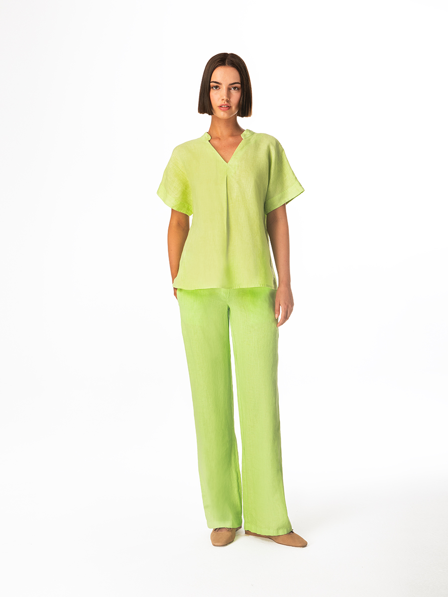 Solid Wide Leg Linen Pants